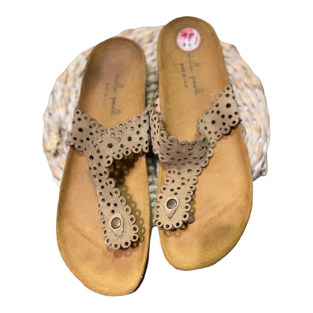 Mila‎ Paoli Leather Flip Flop Slide Sandals 10